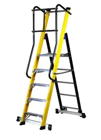 [SMOBYF203] SVELT Moby Fibra Fiberglass Ladder incl. double closing bar, 3 to 8 steps (3 steps 0,76 m 14,5 kg)