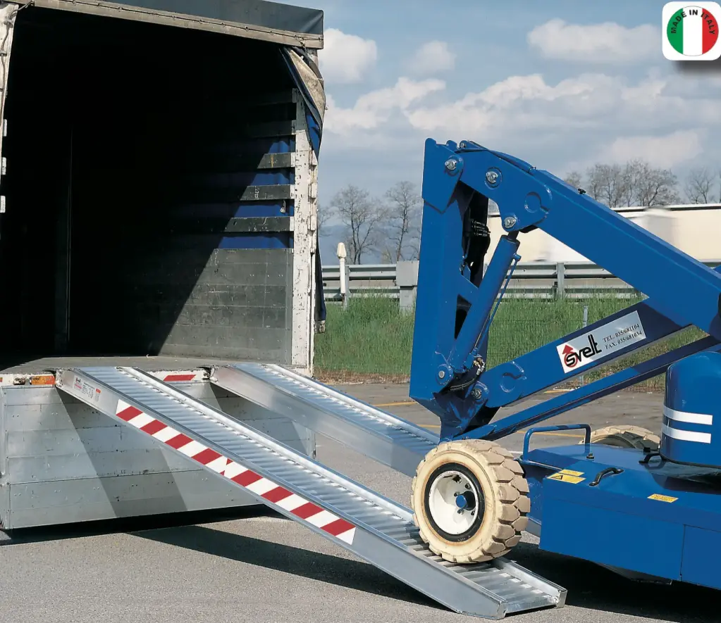 [RAMPAAL1] Professionelle Aluminium-Auffahrrampen für Maschinen, Fahrzeuge und Baumaschinen (RAMPAAL1 | L: 180 cm | Max.: 1.600 kg)