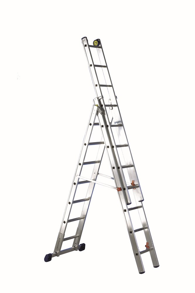 [SCNX3010] SVELT Luxe 3-delige Reformladder 6+7+7 t/m 12+13+13 sporten (6+7+7 sporten 4,95 m 16,5 kg)